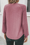 Loose Lace Round Neck Long Sleeved T-Shirt