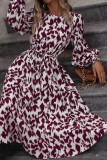 Chic Long Sleeve Leopard Dress