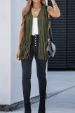 Tassel Sleeveless Vest 70s Hippie Faux Suede Fringe Jacket Cardigan