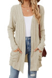 Solid Color Long Sleeved Cardigan Sweater