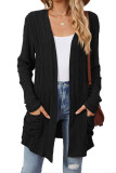 Solid Color Long Sleeved Cardigan Sweater