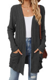 Solid Color Long Sleeved Cardigan Sweater