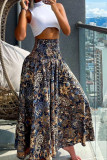 High Waisted Retro Printed Wide Leg Pants