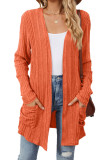 Solid Color Long Sleeved Cardigan Sweater