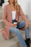 Solid Color Long Sleeved Cardigan Sweater