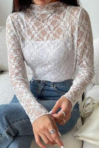 Long Sleeved Lace Bottom Shirt