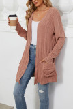 Solid Color Long Sleeved Cardigan Sweater