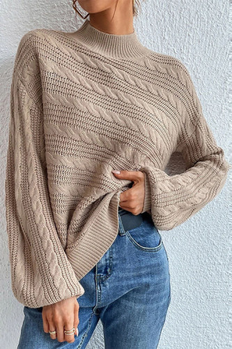 Plus Size Solid Color Loose Round Neck Sweater