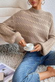 Plus Size Solid Color Loose Round Neck Sweater