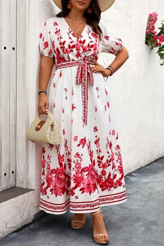 Vintage High Waisted Lantern Sleeve Dress