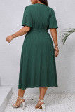 Large Size Lotus Leaf Short Sleeve Dress