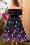 Plus Size Off Shoulder Floral Dress