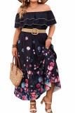 Plus Size Off Shoulder Floral Dress