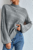 Plus Size Solid Color Loose Round Neck Sweater