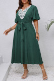 Large Size Lotus Leaf Short Sleeve Dress