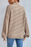 Plus Size Solid Color Loose Round Neck Sweater