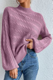Plus Size Solid Color Loose Round Neck Sweater