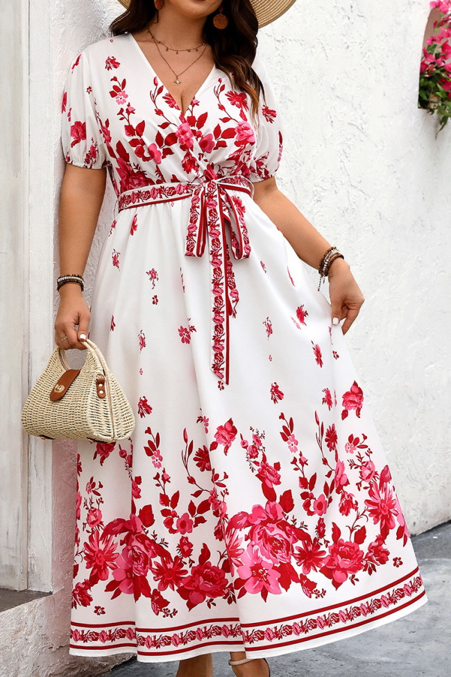 Vintage High Waisted Lantern Sleeve Dress