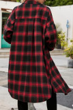 Plus Size Checkered Long Sleeved Cardigan Shirt