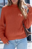 High Neck Knitted Long Sleeved Sweater