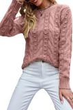 Round Neck Knitted Long Sleeved Sweater