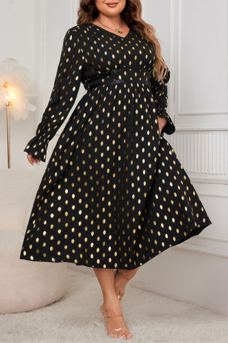 Wave Point Loose High Waisted Dress