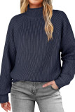 High Neck Knitted Long Sleeved Sweater