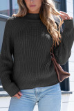 High Neck Knitted Long Sleeved Sweater