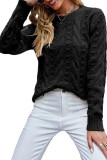 Round Neck Knitted Long Sleeved Sweater