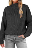 High Neck Knitted Long Sleeved Sweater