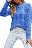 Round Neck Knitted Long Sleeved Sweater