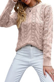 Round Neck Knitted Long Sleeved Sweater