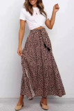 High Waisted Brown Leopard Print Skirt