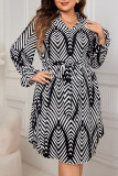 High Waisted Long Sleeved V-Neck Dress