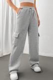Solid Color Straight Leg Wide Leg Sweatpants