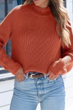 High Neck Knitted Long Sleeved Sweater