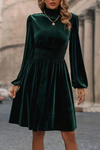 Velvet Long Sleeved Fashionable Dress