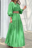 Polka Dot Printed Lantern Sleeve Dress
