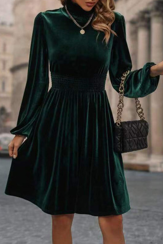 Velvet Long Sleeved Fashionable Dress