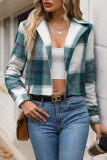 Long Sleeved Short Checkered Jacket