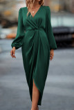 Irregular Bubble Long Sleeved Dress