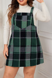 Large Plaid Printed Loose Strap Dress