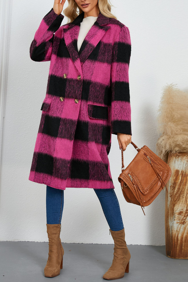 Luxury Suit Collar Woolen Coat Long Sleeved Jacket