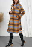Lapel Contrasting Checkered Printed Jacket