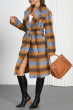 Lapel Contrasting Checkered Printed Jacket