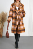 Lapel Contrasting Checkered Printed Jacket