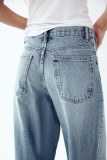 New High Waisted Straight Leg Denim Pants