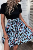 Leopard Print Short Sleeved Dress
