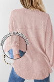 Solid Color V-Neck Knitted Long Sleeve Top