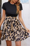 Leopard Print Short Sleeved Dress